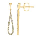 14K YELLOW GOLD 1/3CT ROUND DIAMOND LADIES EARRINGS
