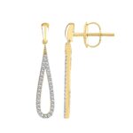 14K YELLOW GOLD 1/3CT ROUND DIAMOND LADIES EARRINGS
