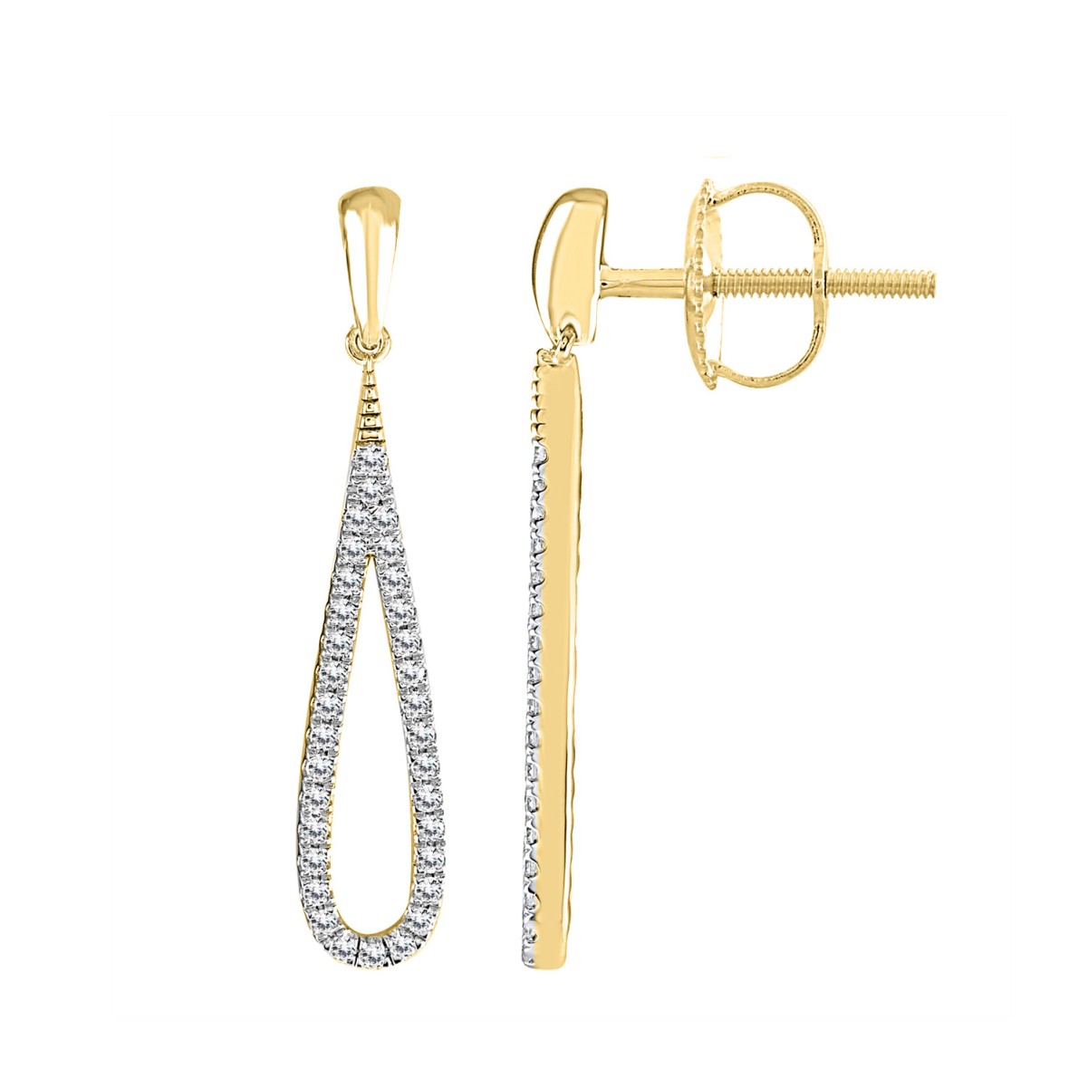 18320066_VA26111Y-14K-1201x1201.jpg 14K YELLOW GOLD 1/3CT ROUND DIAMOND LADIES EARRINGS - Image 1