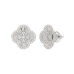 18K WHITE GOLD 1/2CT ROUND DIAMOND LADIES EARRINGS - Image 3