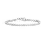 18K WHITE GOLD 3CT ROUND DIAMOND LADIES BRACELET