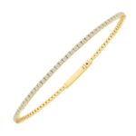 18K YELLOW GOLD 2CT ROUND DIAMOND LADIES FULL FLEXIBLE BANGLE