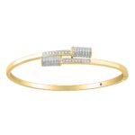 18K YELLOW GOLD 5/8CT ROUND DIAMOND LADIES BANGLE