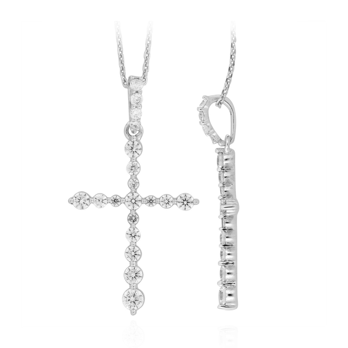 18320501_VA24519W-14K-1201x1201.jpg 14K WHITE GOLD 1/2CT ROUND DIAMOND LADIES PENDANT WITH CHAIN - Image 1