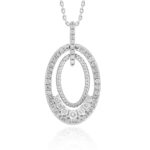 14K WHITE GOLD 1/2CT ROUND DIAMOND LADIES PENDANT WITH CHAIN