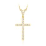 14K YELLOW GOLD 1/2CT ROUND DIAMOND LADIES PENDANT WITH CHAIN