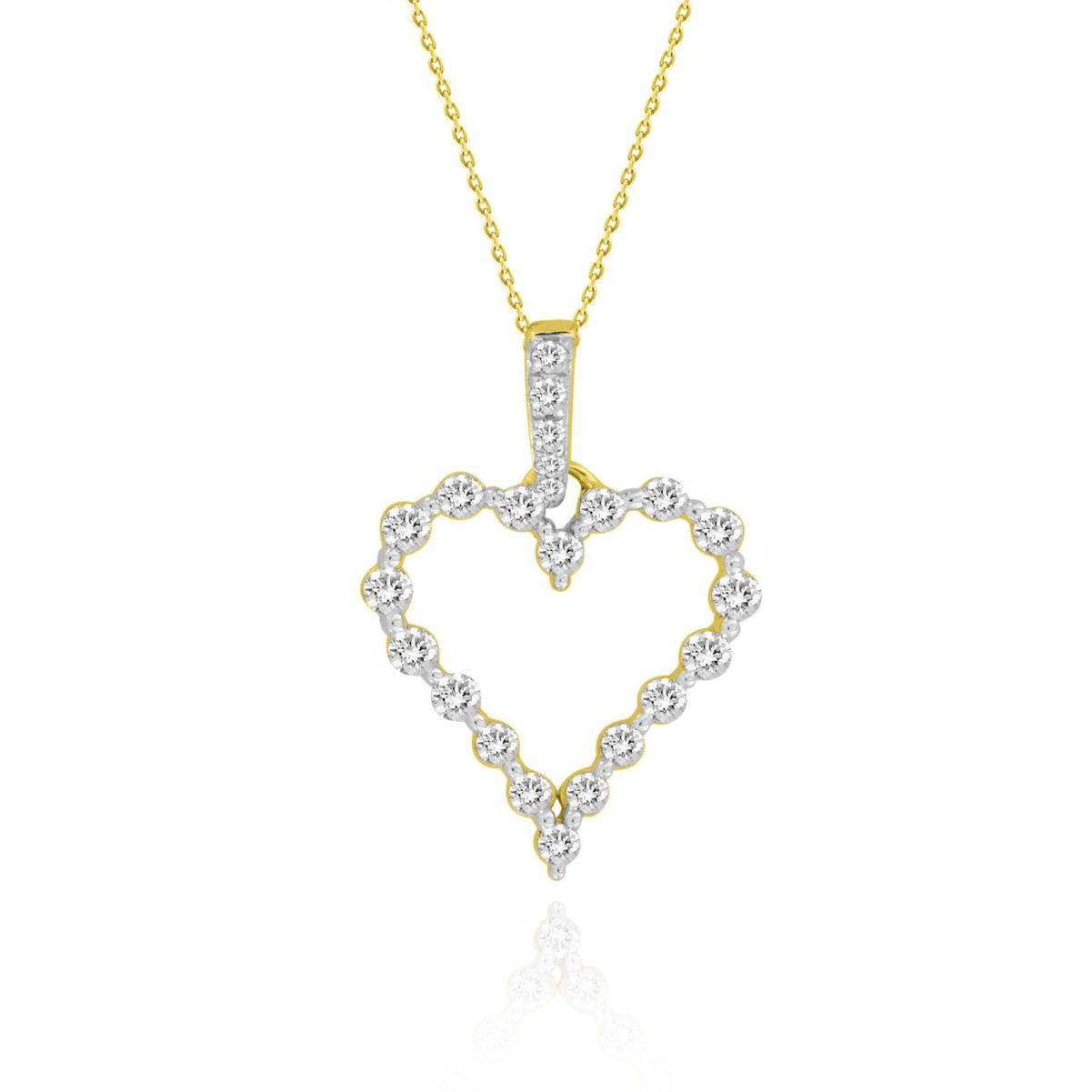 18320588_VA10988Y-14K-1201x1201.jpg 14K YELLOW GOLD 1/4CT ROUND DIAMOND LADIES PENDANT WITH CHAIN - Image 1