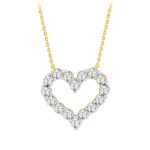 14K YELLOW GOLD 1/4CT ROUND DIAMOND LADIES PENDANT WITH CHAIN