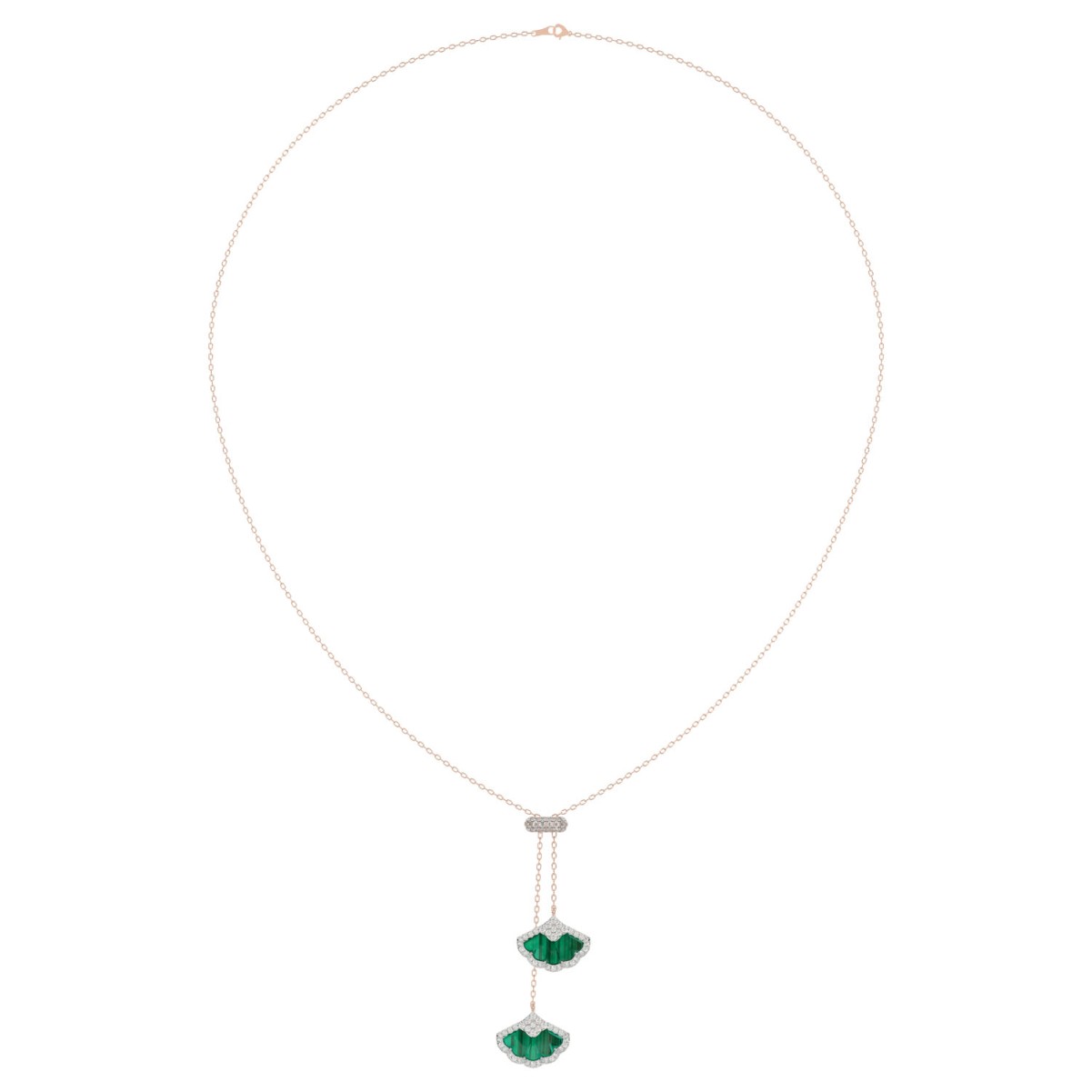 18320607_VA23397R-1201x1201.jpg 18K ROSE GOLD 1/2CT ROUND DIAMOND LADIES NECKLACE VERACITAE GREEN - Image 1