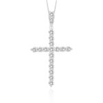 18K WHITE GOLD 1 1/2CT ROUND DIAMOND LADIES PENDANT WITH CHAIN