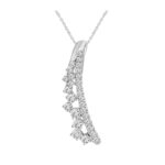 18K WHITE GOLD 1/2CT ROUND DIAMOND LADIES PENDANT WITH CHAIN