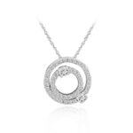 18K WHITE GOLD 1/2CT ROUND DIAMOND LADIES PENDANT WITH CHAIN