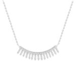 18K WHITE GOLD 1/2CT ROUND/BAGUETTE DIAMOND LADIES NECKLACE