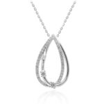 18K WHITE GOLD 1/3CT ROUND DIAMOND LADIES PENDANT WITH CHAIN