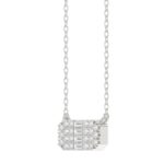 18K WHITE GOLD 1/3CT ROUND/BAGUETTE DIAMOND LADIES PENDANT - Image 3