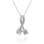 18K WHITE GOLD 1/4CT ROUND DIAMOND LADIES PENDANT WITH CHAIN