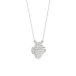 18K WHITE GOLD 1/6CT ROUND DIAMOND LADIES NECKLACE - Image 2