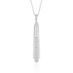 18K WHITE GOLD 1/6CT ROUND DIAMOND LADIES PENDANT WITH CHAIN