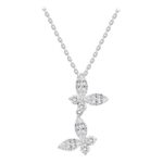 18K WHITE GOLD 1CT ROUND/MARQUISE DIAMOND LADIES PENDANT WITH CHAIN