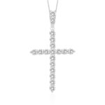 18K WHITE GOLD 2CT ROUND DIAMOND LADIES PENDANT WITH CHAIN