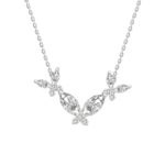 18K WHITE GOLD 3/4CT ROUND/MARQUISE DIAMOND LADIES NECKLACE