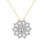 18K YELLOW GOLD 1/2CT ROUND DIAMOND LADIES PENDANT