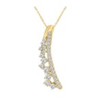 18K YELLOW GOLD 1/2CT ROUND DIAMOND LADIES PENDANT WITH CHAIN