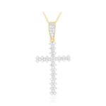 18K YELLOW GOLD 1/2CT ROUND DIAMOND LADIES PENDANT WITH CHAIN