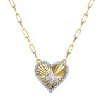 18K YELLOW GOLD 1/4CT ROUND DIAMOND LADIES PENDANT