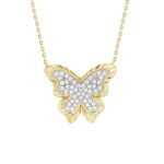 18K YELLOW GOLD 1/4CT ROUND DIAMOND LADIES PENDANT WITH CHAIN