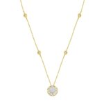 18K YELLOW GOLD 1/4CT ROUND/BAGUETTE DIAMOND LADIES NECKLACE