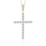 18K YELLOW GOLD 2CT ROUND DIAMOND LADIES PENDANT WITH CHAIN