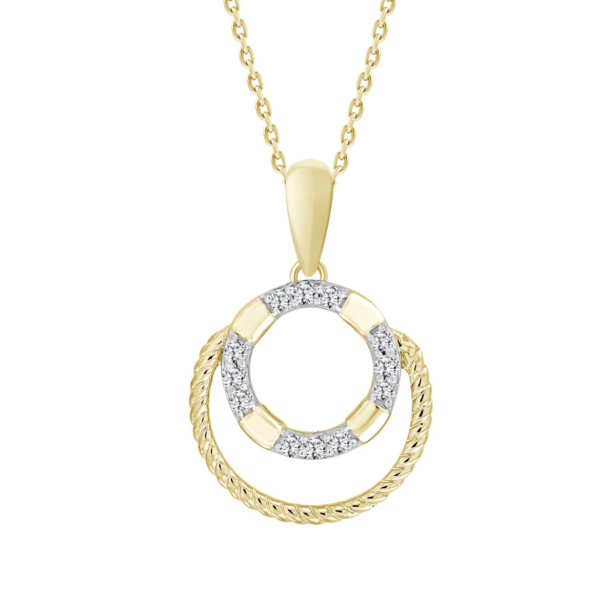 18320813_VA33921Y-1201x1201.jpg STERLING SILVER YELLOW 1/10CT ROUND DIAMOND LADIES PENDANT - Image 1