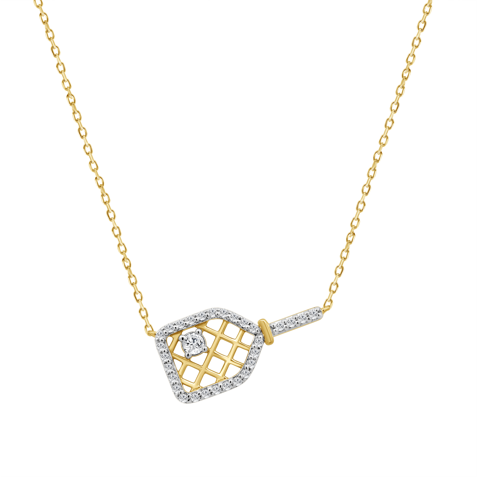 18322108_347908Y-4946618.jpg LADIES PENDANT WITH CHAIN 0.16CT ROUND DIAMOND 10K YELLOW GOLD - Image 1