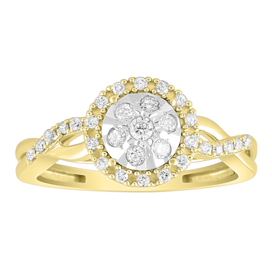 18322319_266157Y-32171.jpg LADIES RING 0.25CT ROUND DIAMOND 10K YELLOW GOLD - Image 1