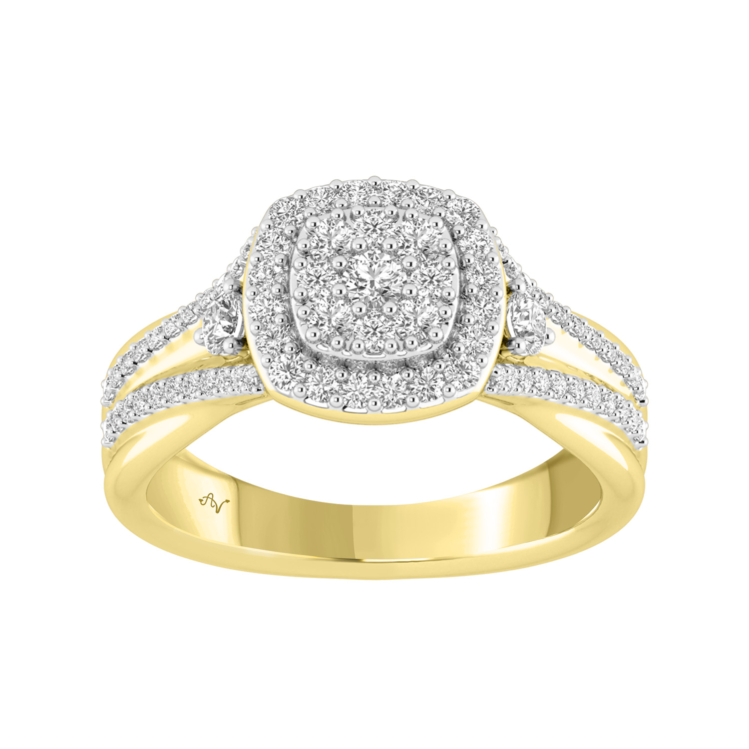 18322627_348238Y-4944752.jpg LADIES RING 0.50CT ROUND DIAMOND 10K YELLOW GOLD - Image 1