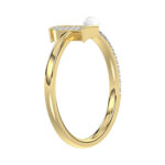 Women�S 10K Yellow Gold Letter �E� Diamond & Pearl Ring 0.10Ct Round Diamond Fine Jewelry - Image 4