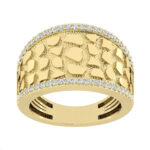 Men�S 10K Yellow Gold Diamond Nugget Ring 0.50Ct Round Diamond,Stylish Men�S Wedding & Fashion Ring