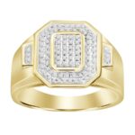 MEN'S RING 0.25CT ROUND DIAMOND 10K YELLOW GOLD