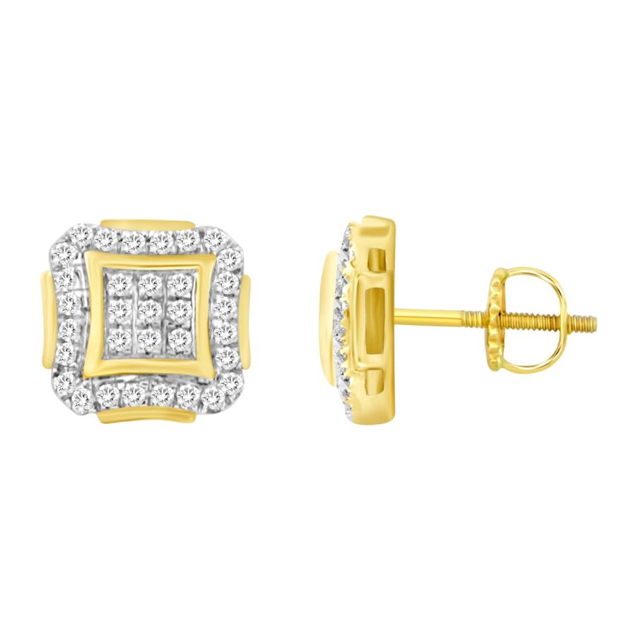 18336137_201560Y-35172.jpg LADIES EARRINGS 0.15CT ROUND DIAMOND 10K YELLOW GOLD - Image 1