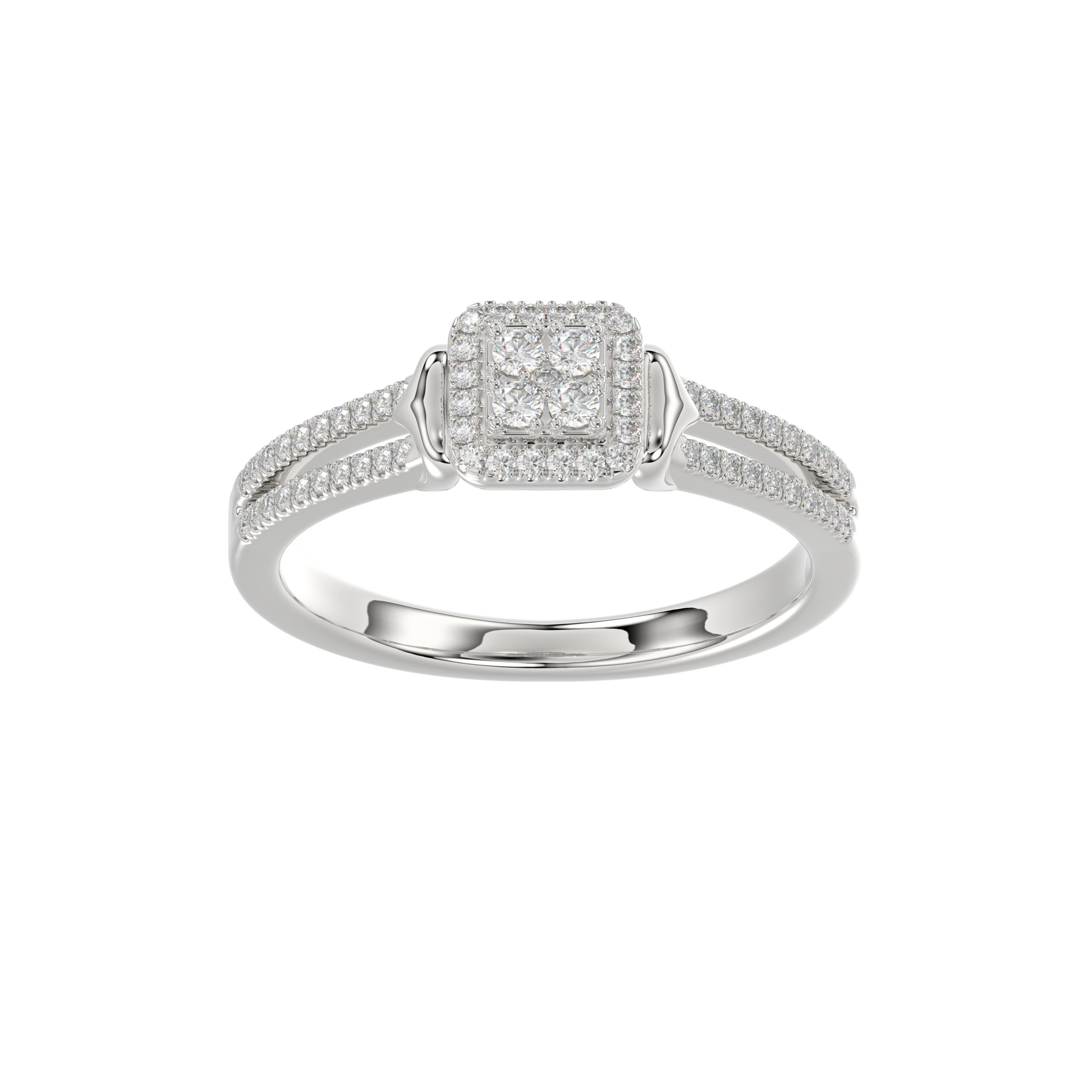 18336869_351232W-SS-5026270.jpg Ladies 0.20Ct Round Diamond Sterling Silver White Engagement Ring � Elegant Promise Ring For Women - Image 1