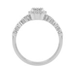 Ladies Sterling Silver 0.13Ct Round Diamond Halo Ring Classic Ladies Diamond Jewelry Ring - Image 2