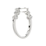 Ladies Sterling Silver 0.05Ct Round Diamond Heart Design Fashion Ring Stylish Ladies Jewelry Ring - Image 3