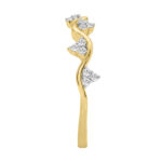 Elegant 10K Yellow Gold Ladies Engagement Band With 0.16Ct Round Diamond - Image 3