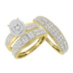 LADIES TRIOS 1.00CT ROUND DIAMOND 10K YELLOW GOLD