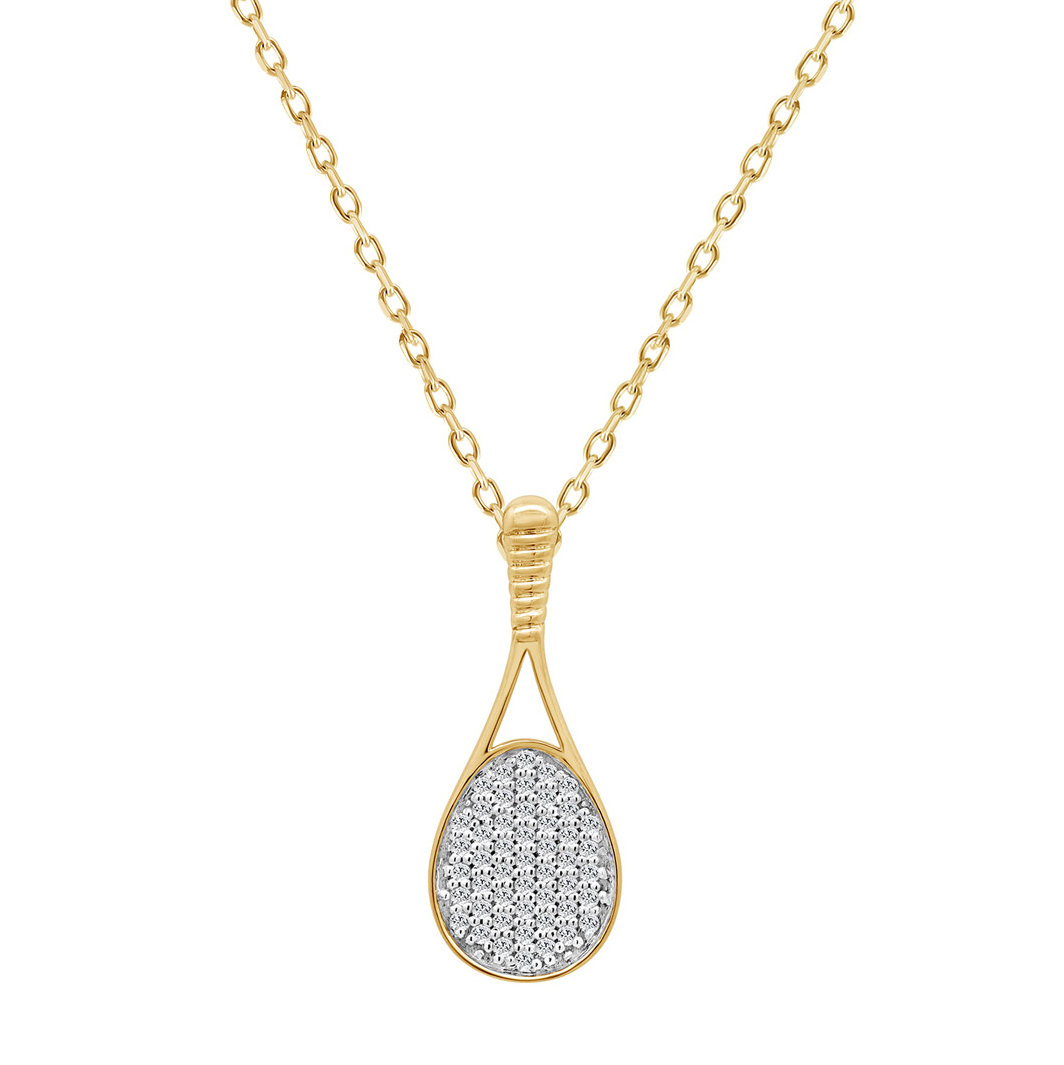 18340890_347868Y-4945937.jpg LADIES PENDANT WITH CHAIN 0.20CT ROUND DIAMOND 10K YELLOW GOLD - Image 1