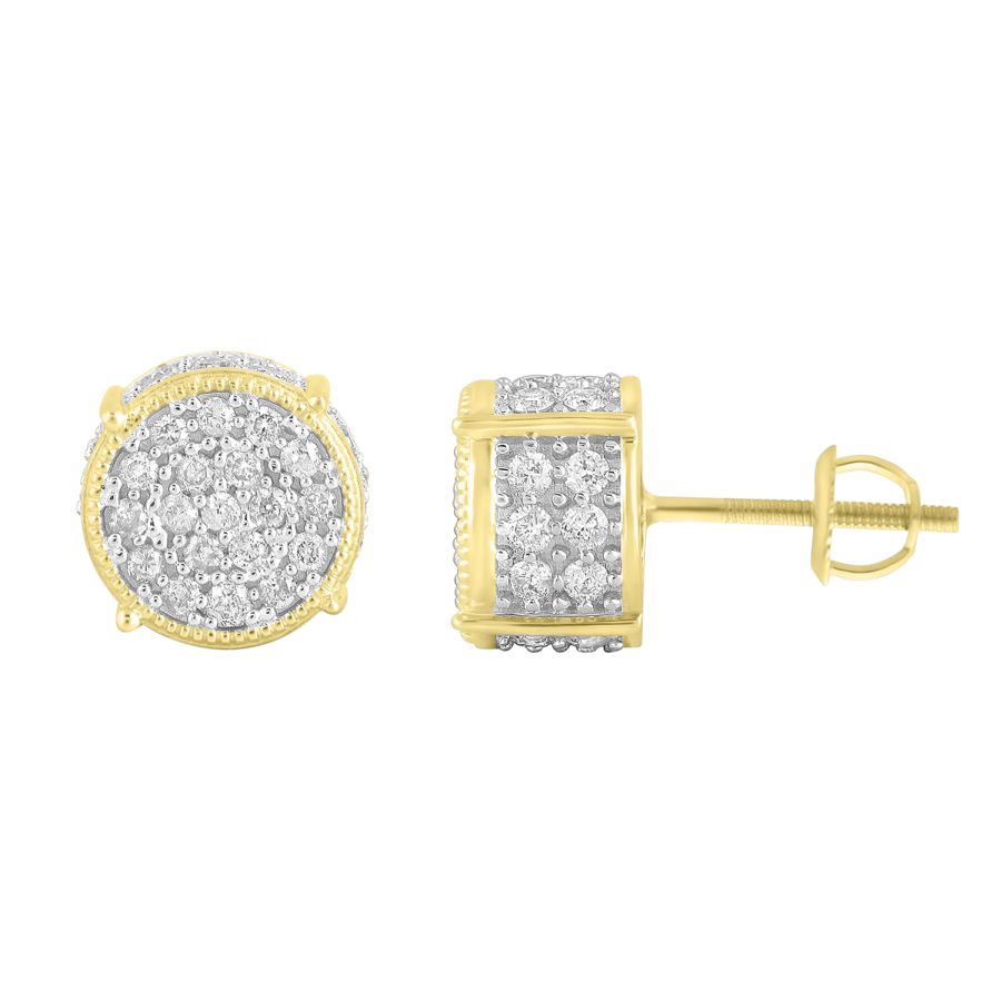 18341052_259456Y-29503.jpg LADIES STUD EARRINGS 0.70CT ROUND DIAMOND 14K YELLOW GOLD - Image 1