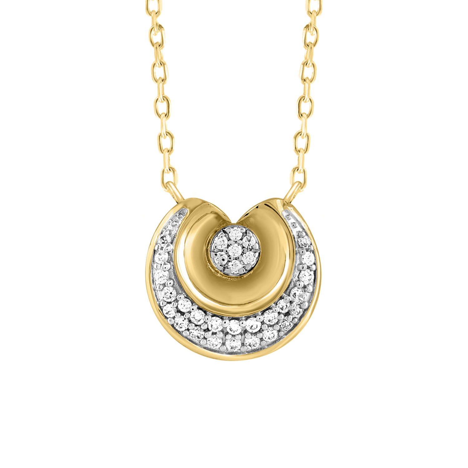 18341447_313756Y-4938037.jpg LADIES NECKLACE 0.10CT ROUND DIAMOND 10K YELLOW GOLD - Image 1