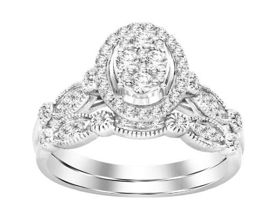 18341872_206762W-36561.jpg LADIES BRIDAL SET 0.50CT ROUND DIAMOND 14K WHITE GOLD - Image 1