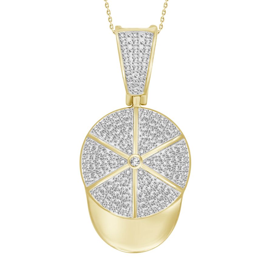 18341889_234313Y-39133.jpg MEN'S CHARM 0.25CT ROUND DIAMOND 10K YELLOW GOLD - Image 1